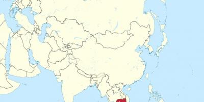 Карта Камбоџа у Азији