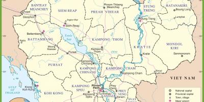 Карта Камбоџа политичке