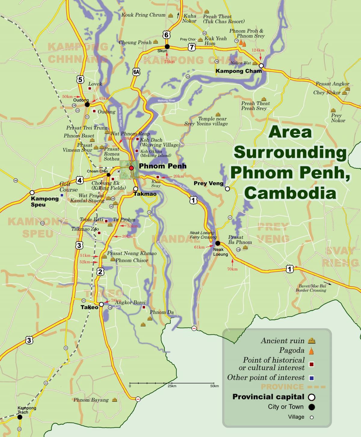 Карта пномпень, Камбоџа